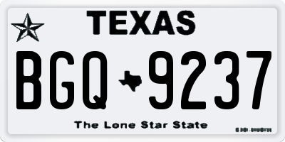 TX license plate BGQ9237
