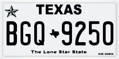 TX license plate BGQ9250