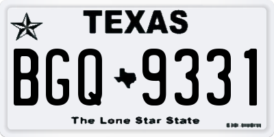 TX license plate BGQ9331