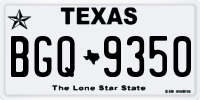 TX license plate BGQ9350