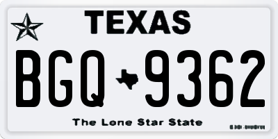TX license plate BGQ9362