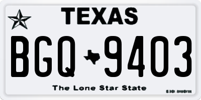 TX license plate BGQ9403
