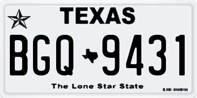 TX license plate BGQ9431