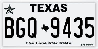 TX license plate BGQ9435