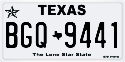 TX license plate BGQ9441
