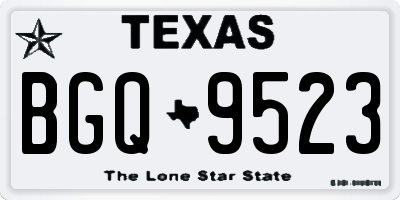 TX license plate BGQ9523