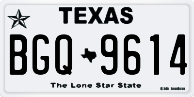 TX license plate BGQ9614