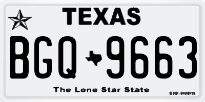 TX license plate BGQ9663