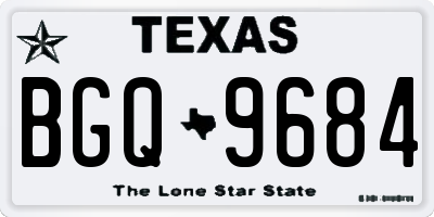 TX license plate BGQ9684