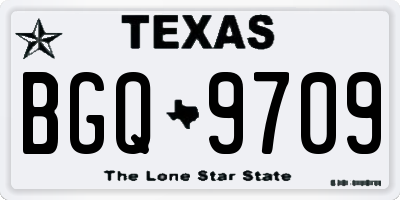 TX license plate BGQ9709