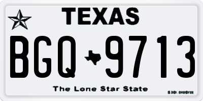 TX license plate BGQ9713