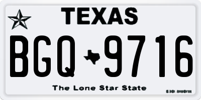 TX license plate BGQ9716