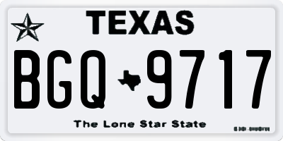 TX license plate BGQ9717