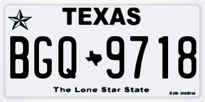 TX license plate BGQ9718