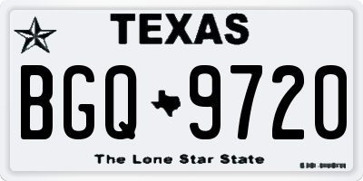 TX license plate BGQ9720
