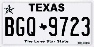 TX license plate BGQ9723