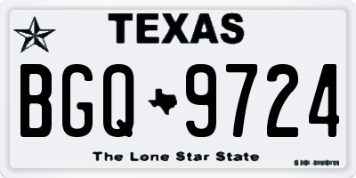 TX license plate BGQ9724