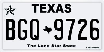 TX license plate BGQ9726