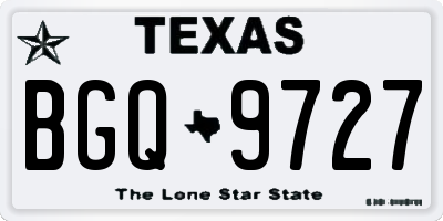 TX license plate BGQ9727