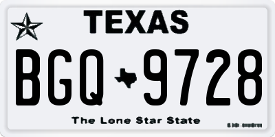 TX license plate BGQ9728