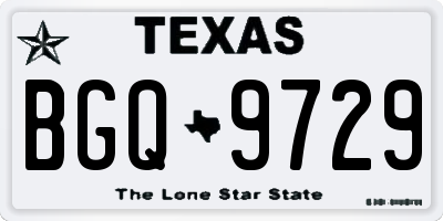 TX license plate BGQ9729