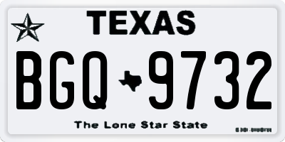 TX license plate BGQ9732