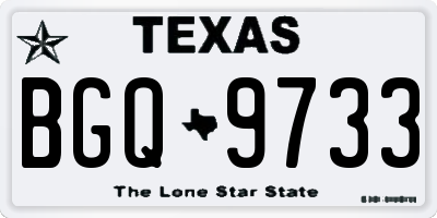 TX license plate BGQ9733