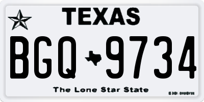 TX license plate BGQ9734