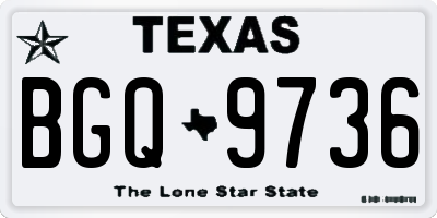 TX license plate BGQ9736