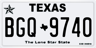 TX license plate BGQ9740