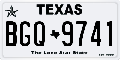 TX license plate BGQ9741