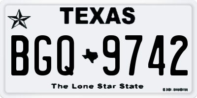 TX license plate BGQ9742