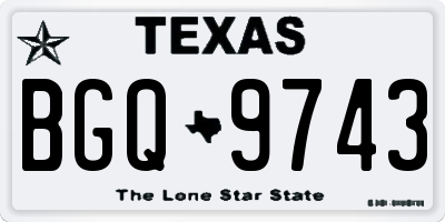 TX license plate BGQ9743