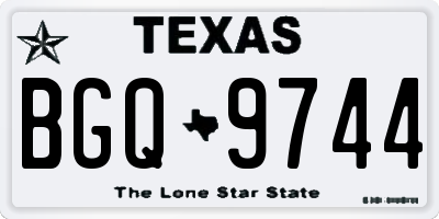 TX license plate BGQ9744