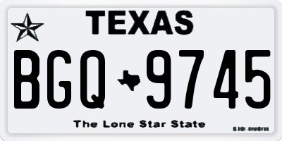TX license plate BGQ9745