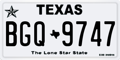 TX license plate BGQ9747