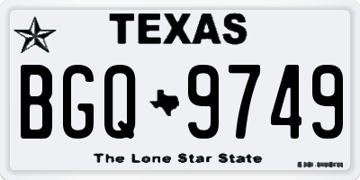 TX license plate BGQ9749