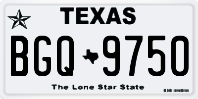 TX license plate BGQ9750