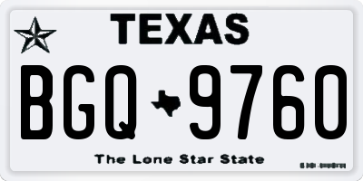 TX license plate BGQ9760