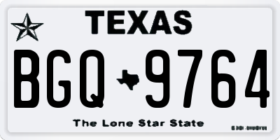 TX license plate BGQ9764