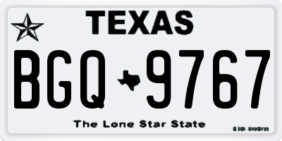 TX license plate BGQ9767