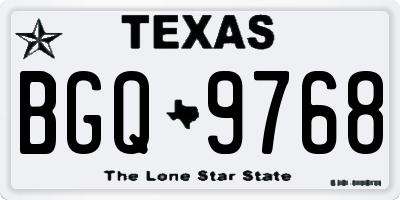 TX license plate BGQ9768
