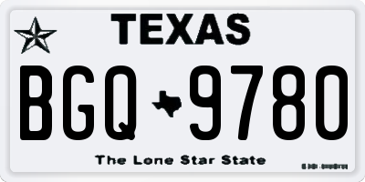 TX license plate BGQ9780