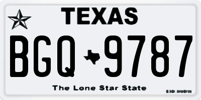 TX license plate BGQ9787