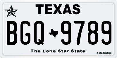 TX license plate BGQ9789
