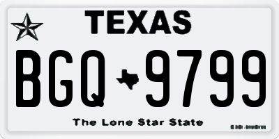 TX license plate BGQ9799