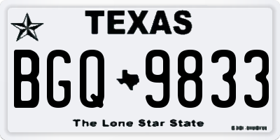 TX license plate BGQ9833