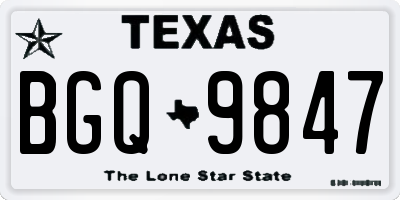 TX license plate BGQ9847