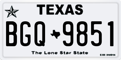 TX license plate BGQ9851