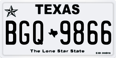 TX license plate BGQ9866